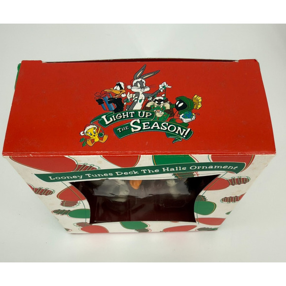 Vintage 1999 Looney Tunes Christmas Ornament Bugs Tweety Sylvester Taz In Box - Picture 9 of 10